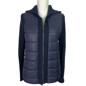Liz Claiborne Women’s Zip Up Lightweight Jacket Sz PL Puffer Navy Blue Pilling